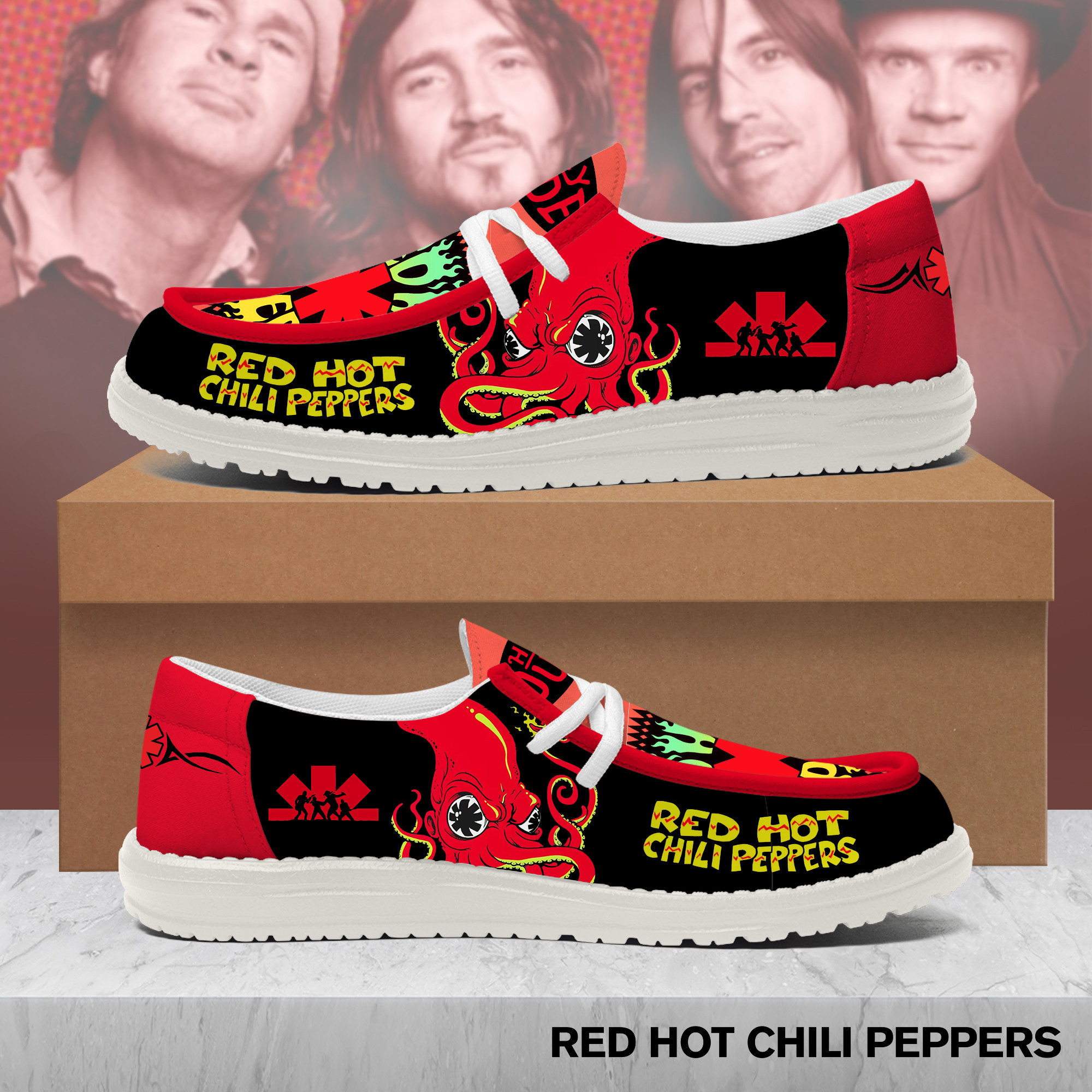 JWFancy Red Hot Chili Peppers – Custom Name Hey Dude