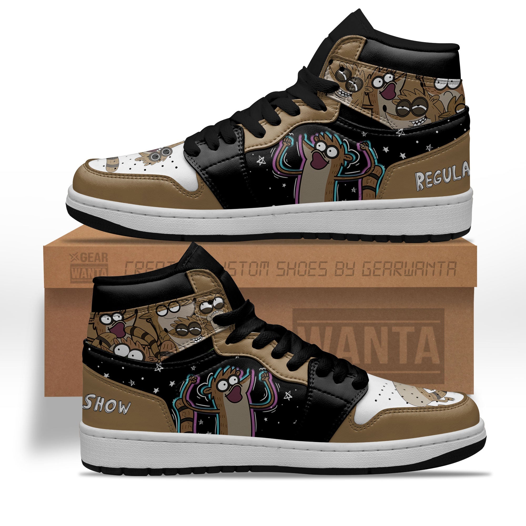 JWFancy Regular Show Rigby AJ1 High Sneakers Shoes For Men And Women