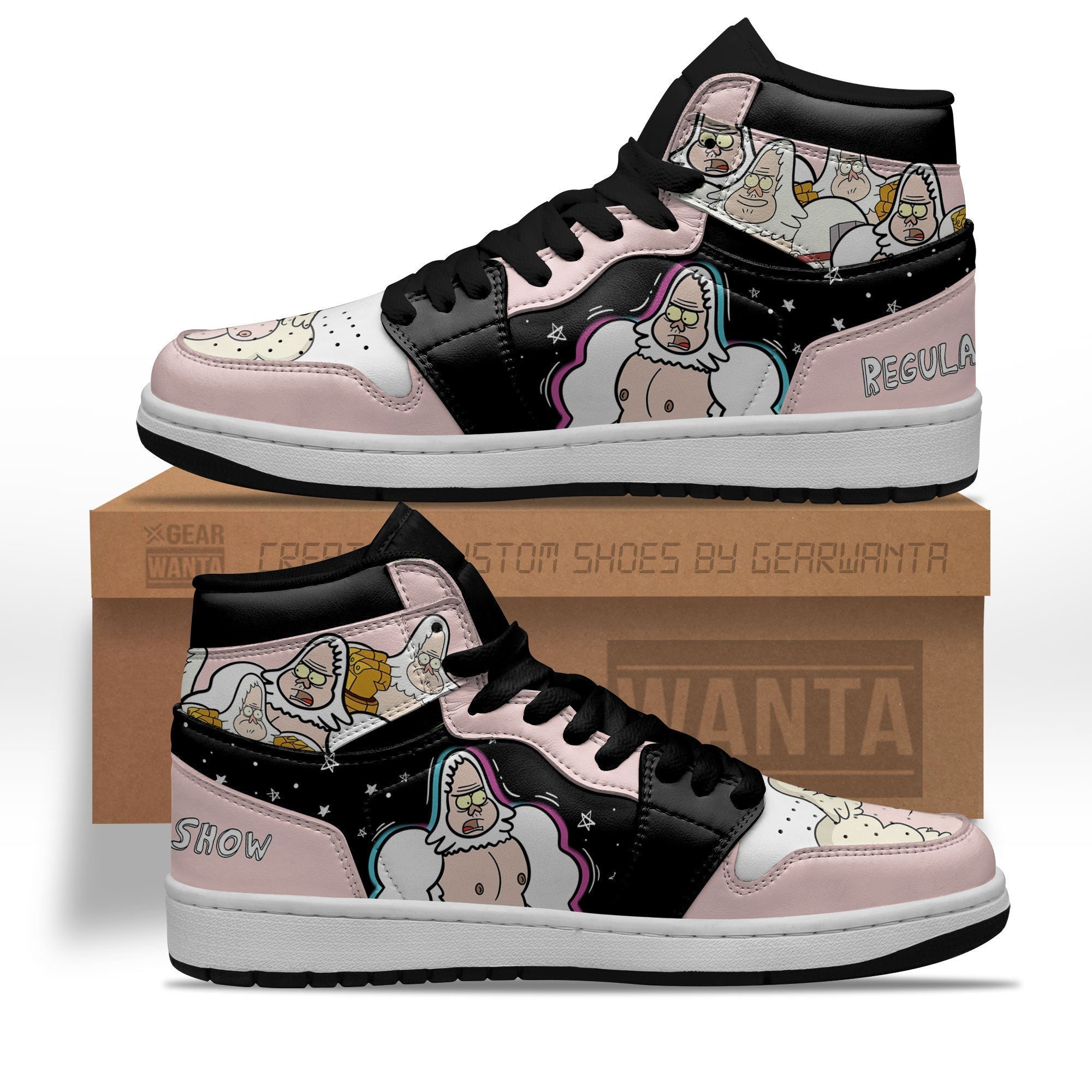 JWFancy Regular Show Skips Walks AJ1 High Sneakers Shoes For Men And Women