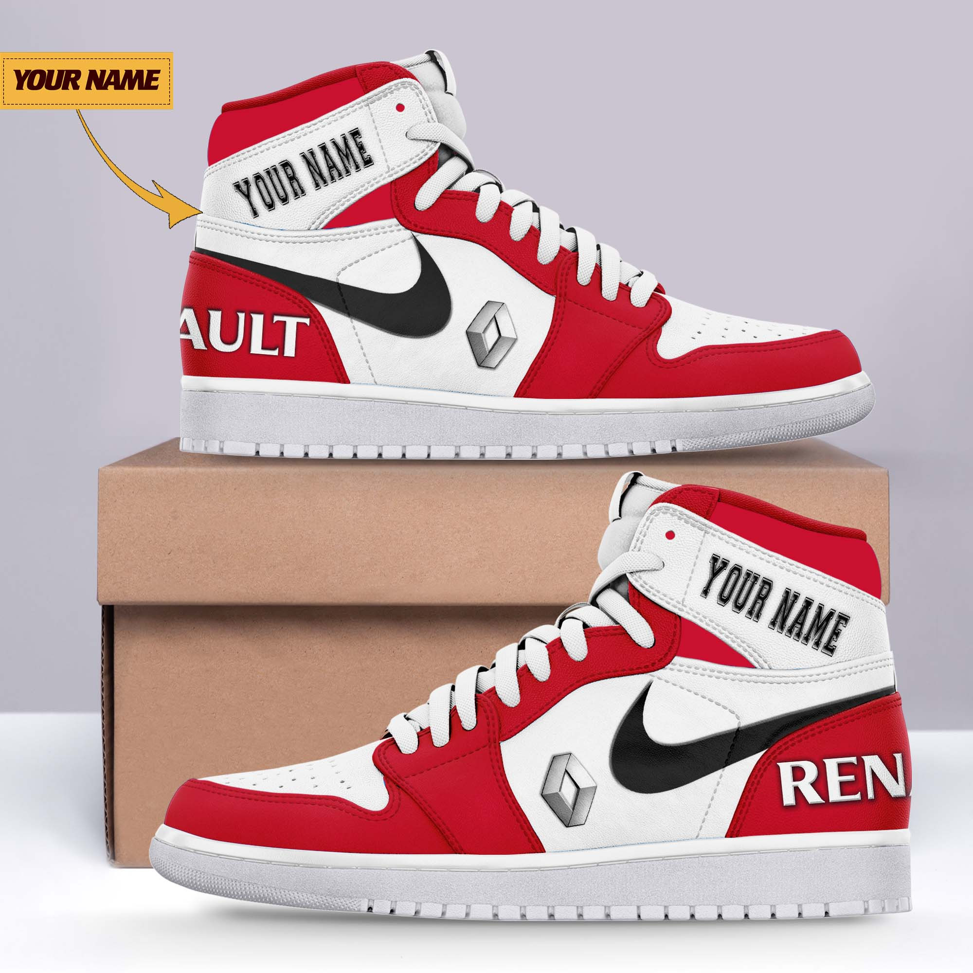 JWFancy Renault AJ1 High Sneakers Shoes For Men And Women