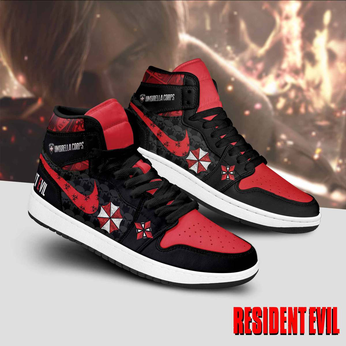 JWFancy Resident Evil AJ1 High Sneakers Shoes For Men And Women