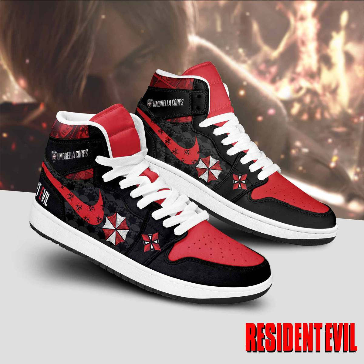JWFancy Resident Evil AJ1 High Sneakers Shoes For Men And Women