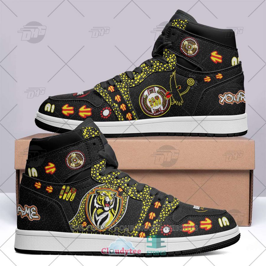 JWFancy Richmond Tigers AFL AJ1 High Sneakers Shoes For Men And Women