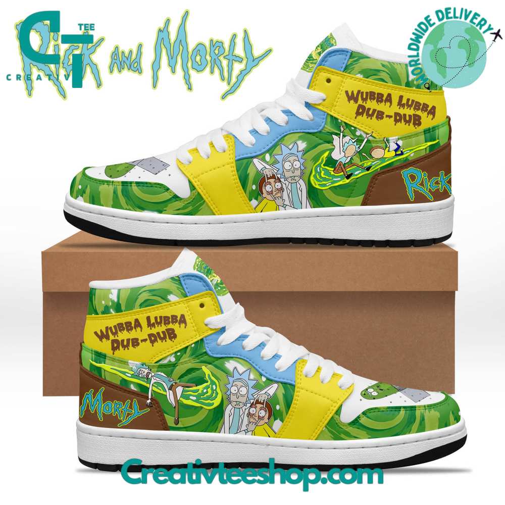 JWFancy Rick And Morty AJ1 High Sneakers Shoes For Men And Women