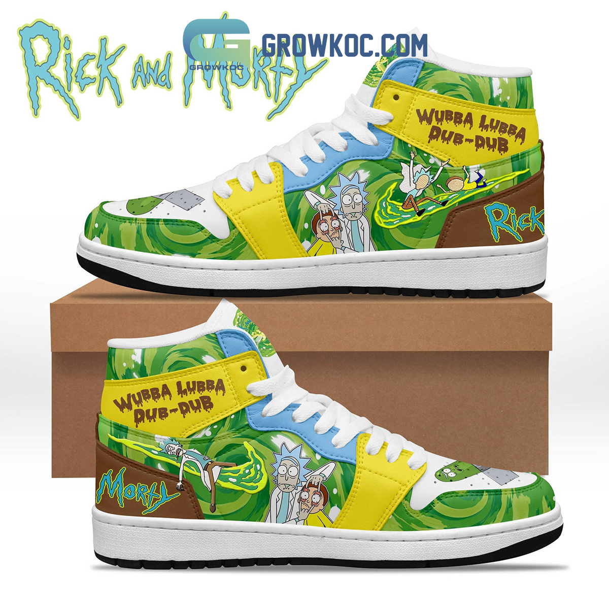 JWFancy Rick and Morty AJ1 High Sneakers Shoes For Men And Women
