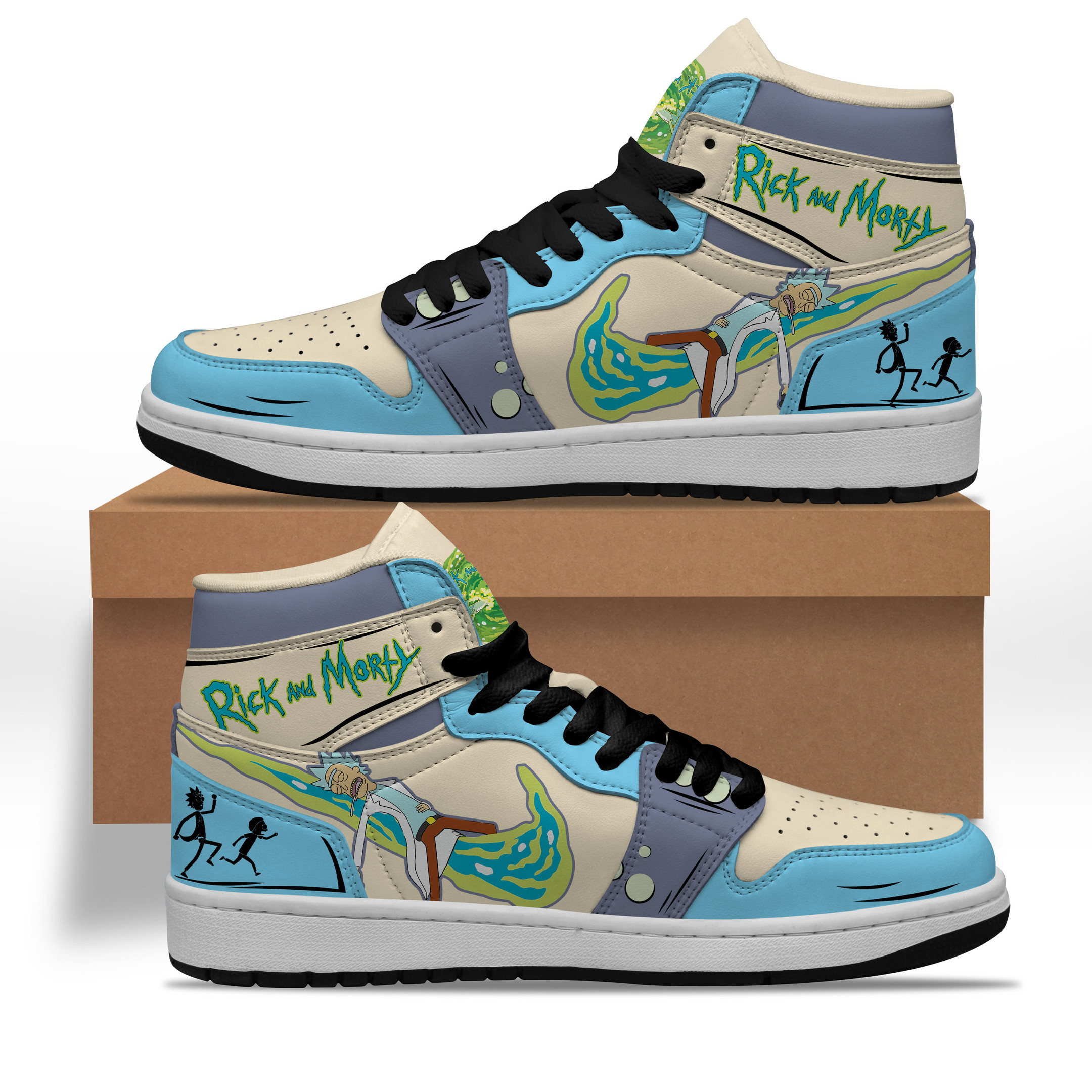 JWFancy Rick And Morty AJ1 High Sneakers Shoes For Men And Women