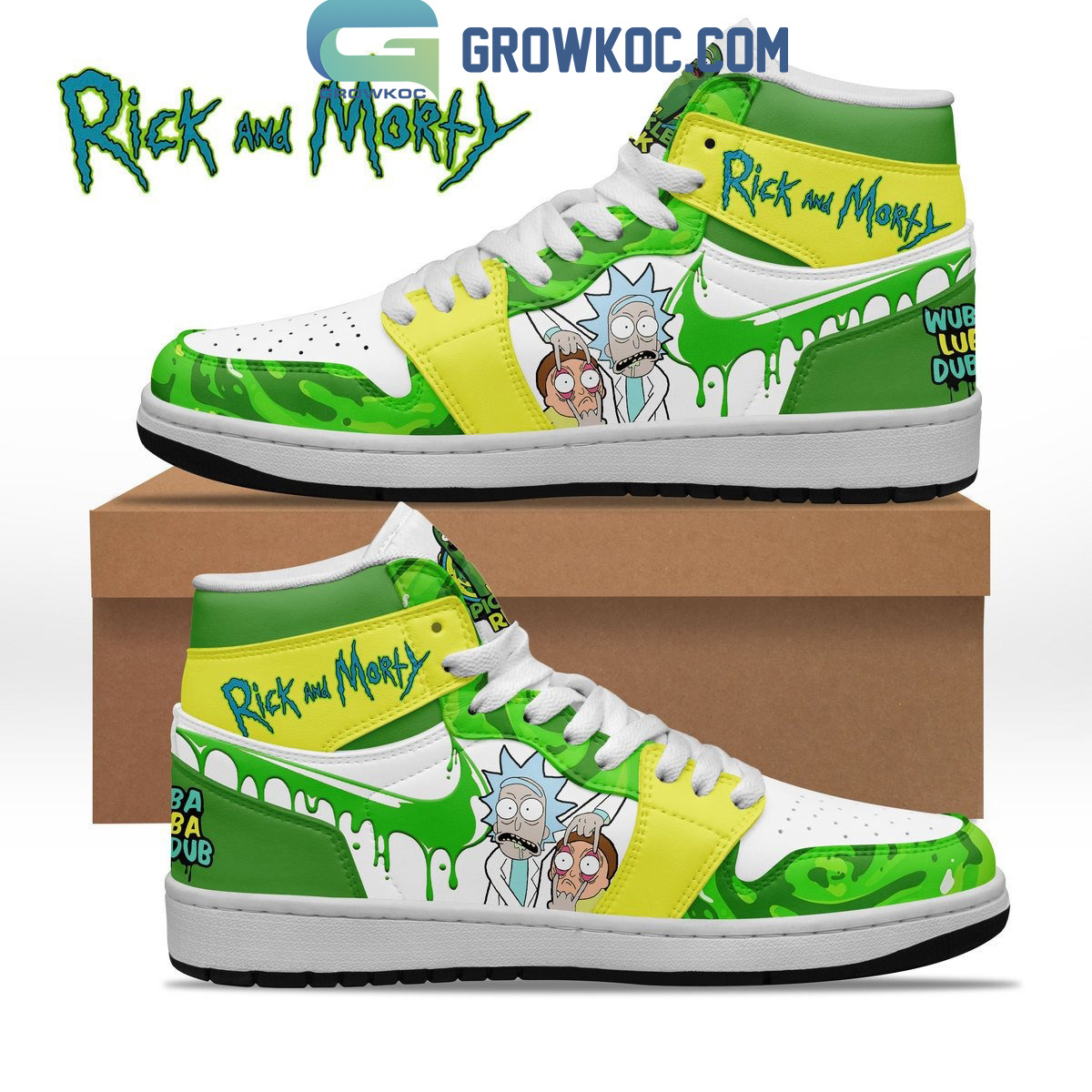 JWFancy Rick and Morty AJ1 High Sneakers Shoes For Men And Women