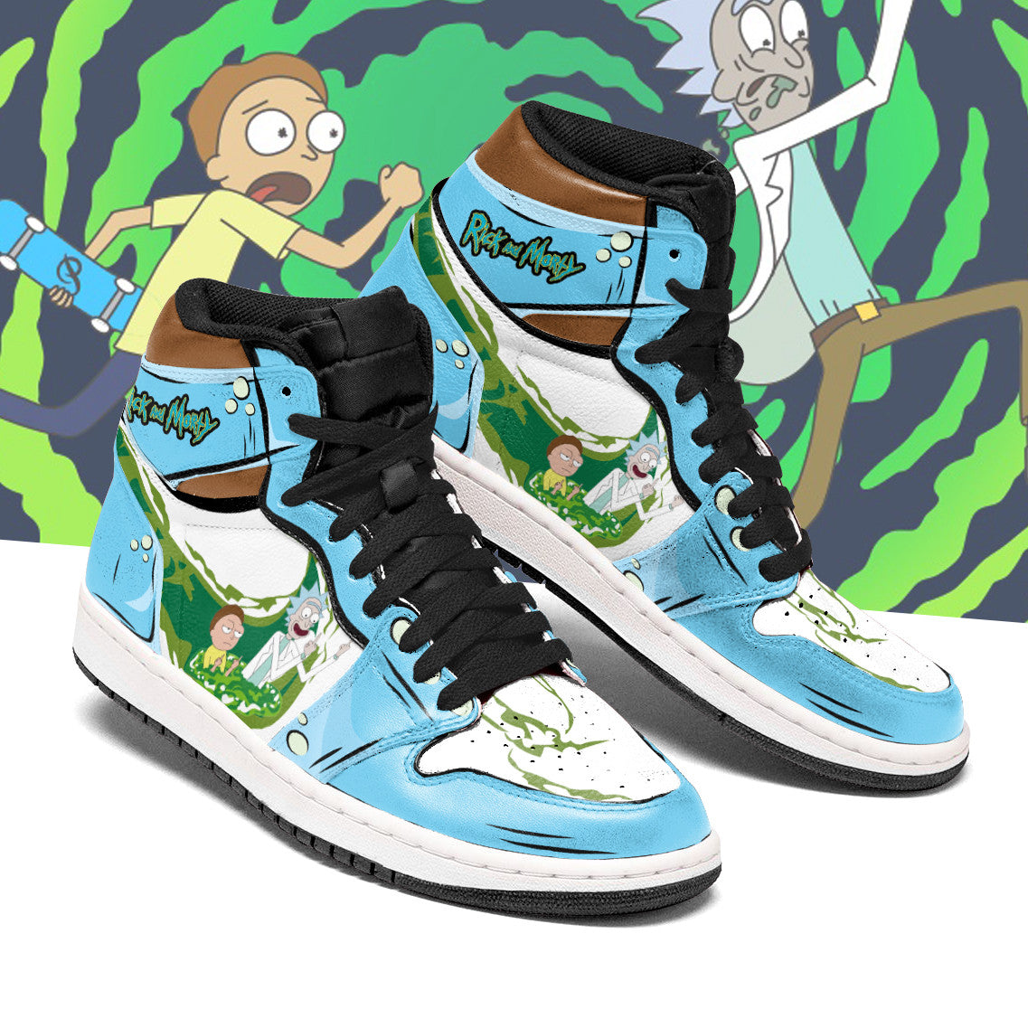 JWFancy Rick and Morty AJ1 High Sneakers Shoes For Men And Women