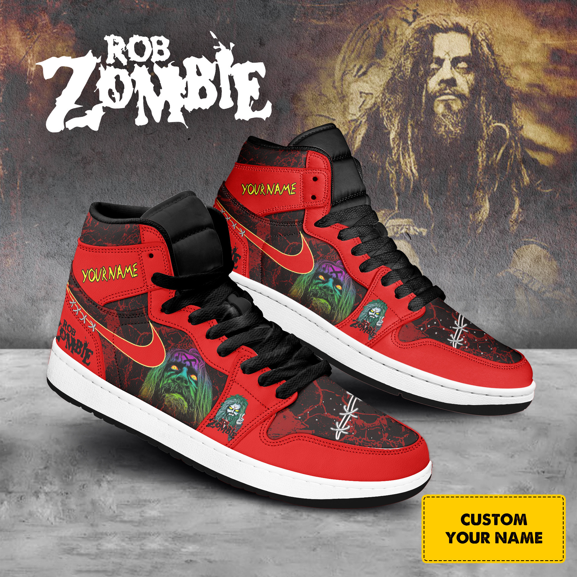 JWFancy Rob Zombie AJ1 High Sneakers Shoes For Men And Women