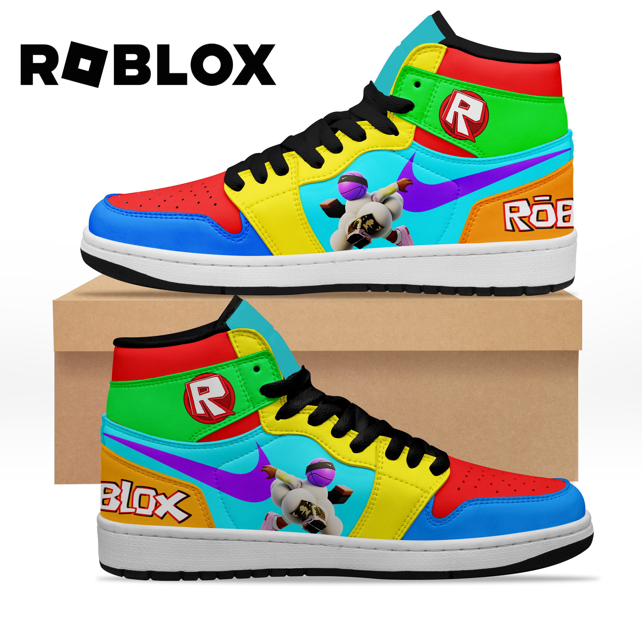 JWFancy Roblox AJ1 High Sneakers Shoes For Men And Women