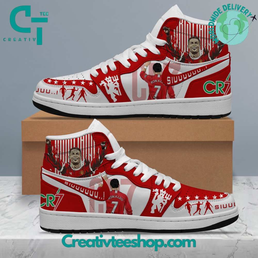 JWFancy Ronaldo Manchester United AJ1 High Sneakers Shoes For Men And Women