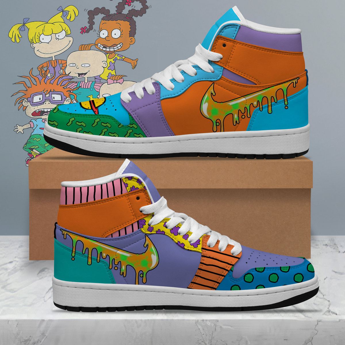 JWFancy Rugrats AJ1 High Sneakers Shoes For Men And Women