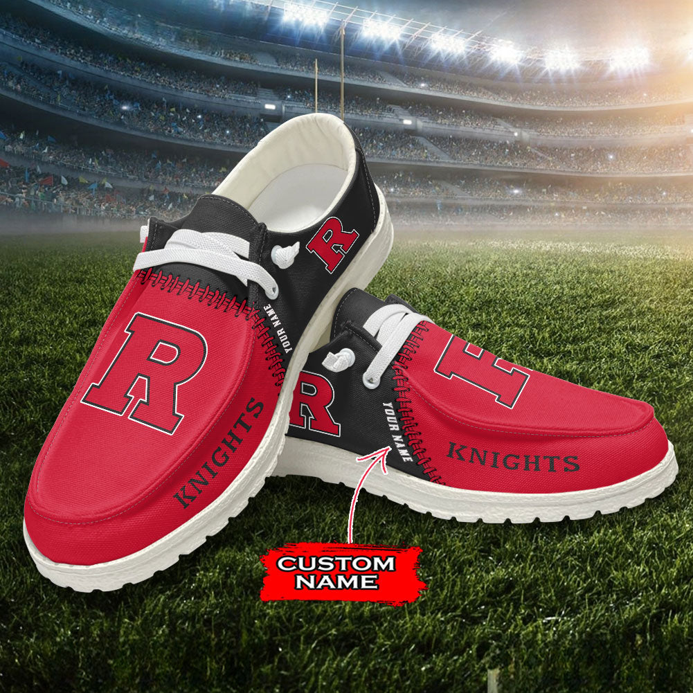 JWFancy Rutgers Scarlet Knights Hey Dude Shoes Wally Men's Lace Up Loafers Comfortable For Men And Women
