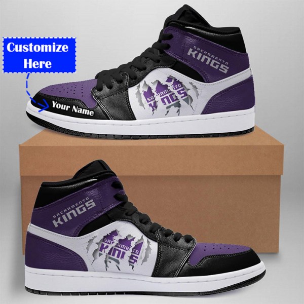 JWFancy Sacramento Kings NBA AJ1 High Sneakers Shoes For Men And Women