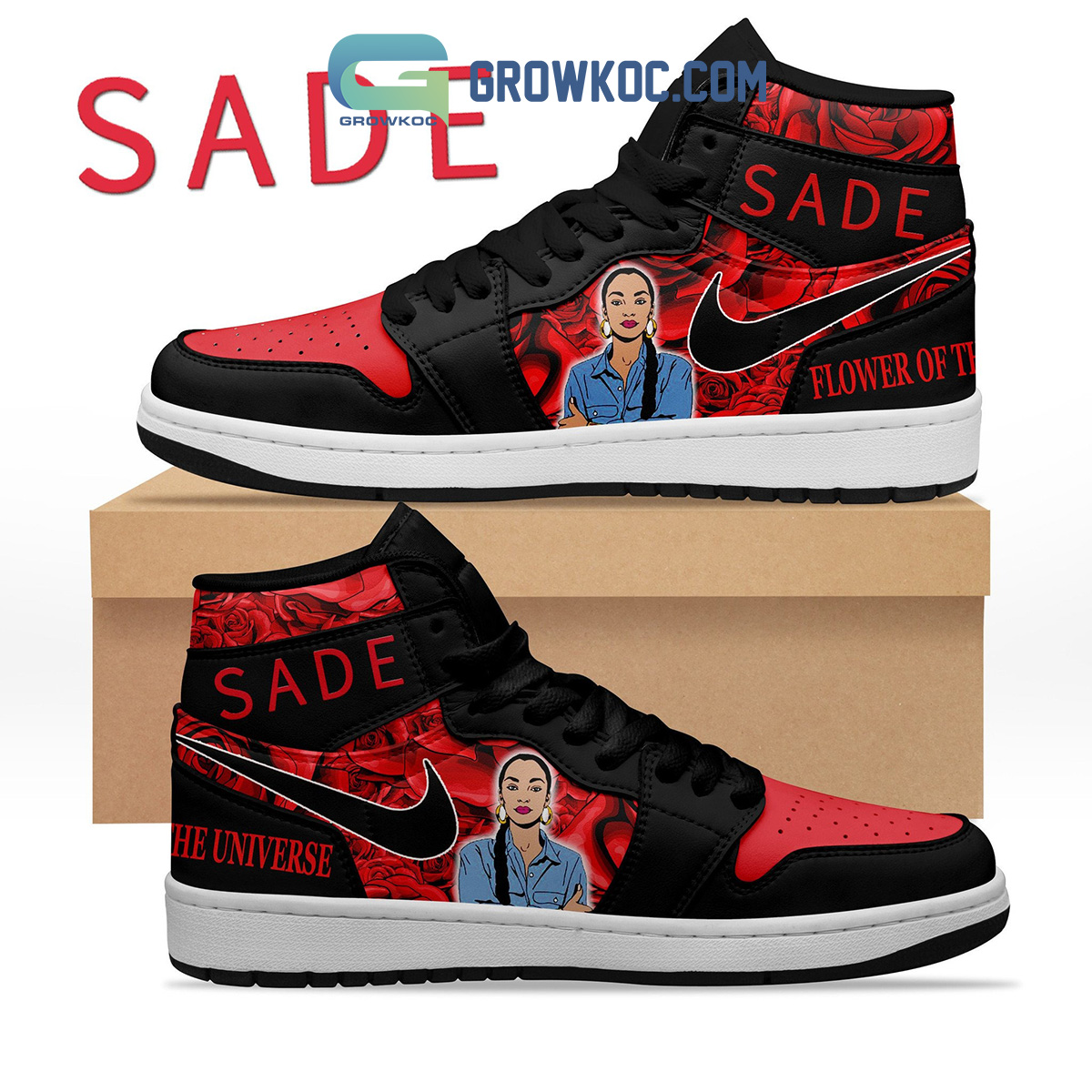JWFancy Sade Flower Of The Universe AJ1 High Sneakers Shoes For Men And Women