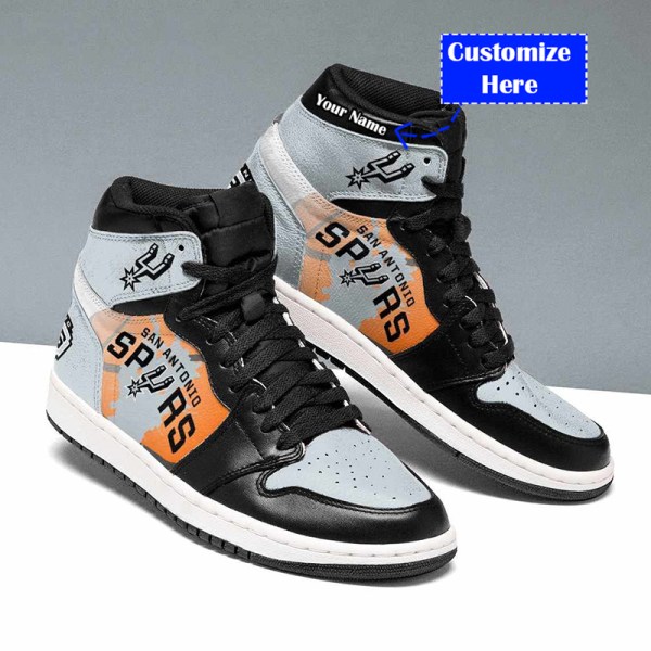 JWFancy San Antonio Spurs NBA AJ1 High Sneakers Shoes For Men And Women