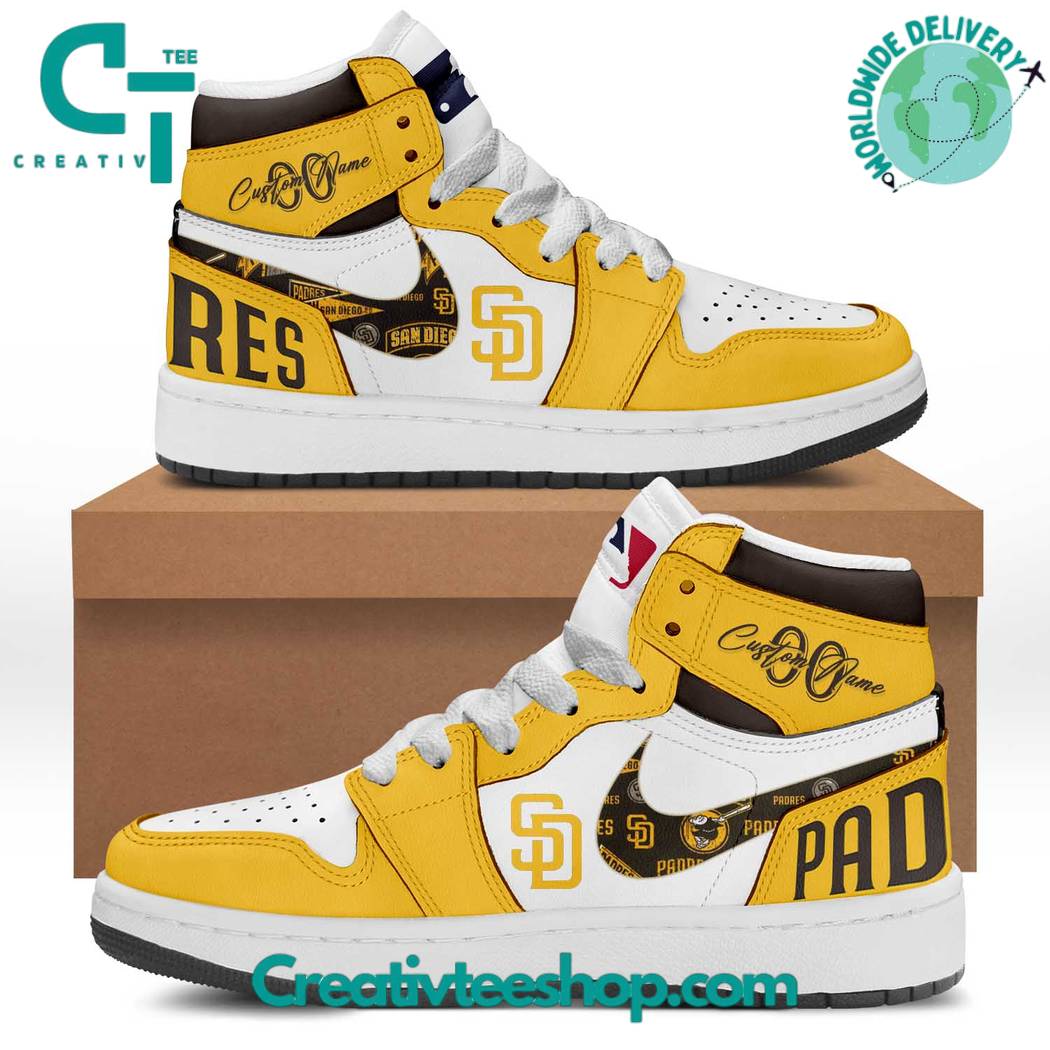 JWFancy San Diego Padres AJ1 High Sneakers Shoes For Men And Women