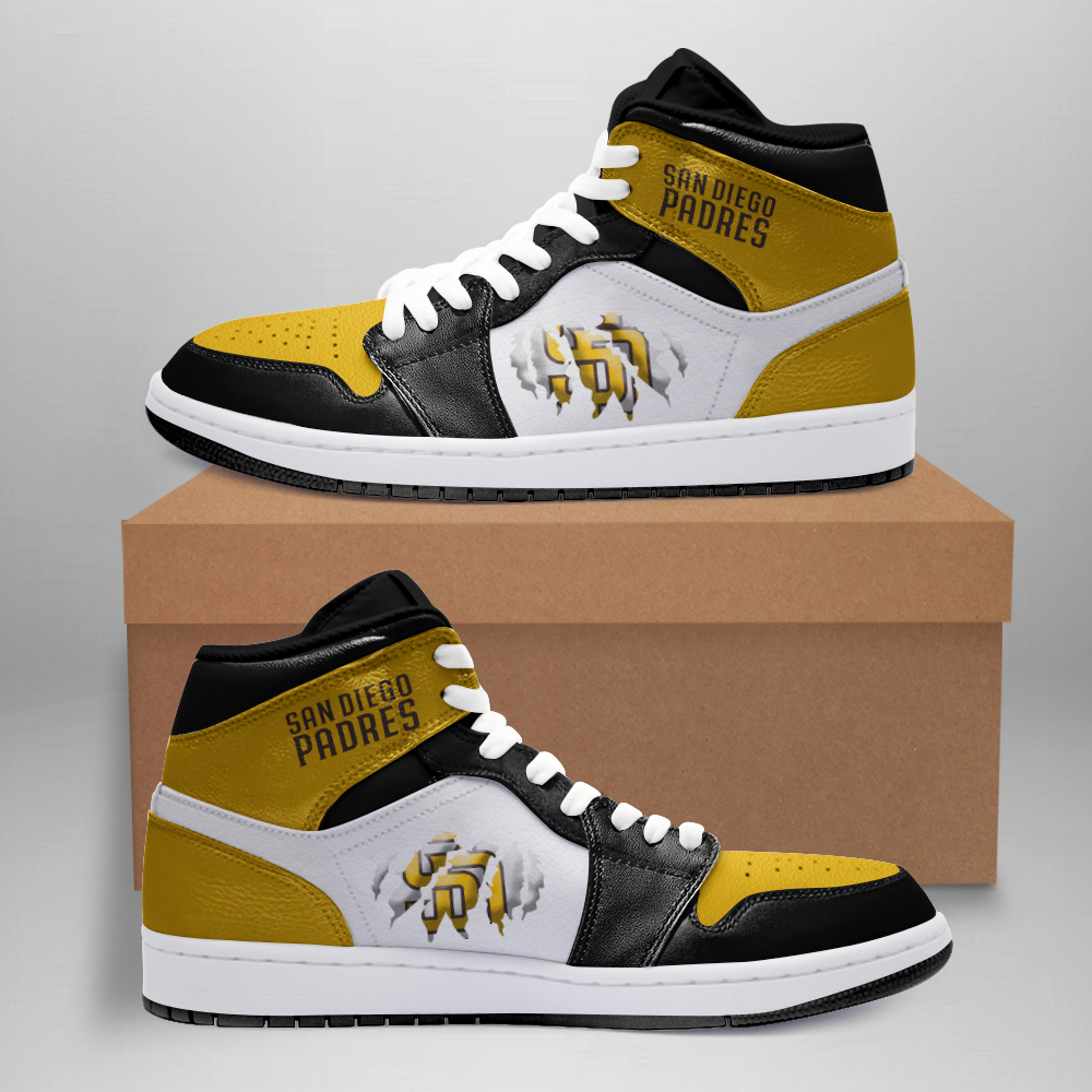 JWFancy San Diego Padres AJ1 High Sneakers Shoes For Men And Women