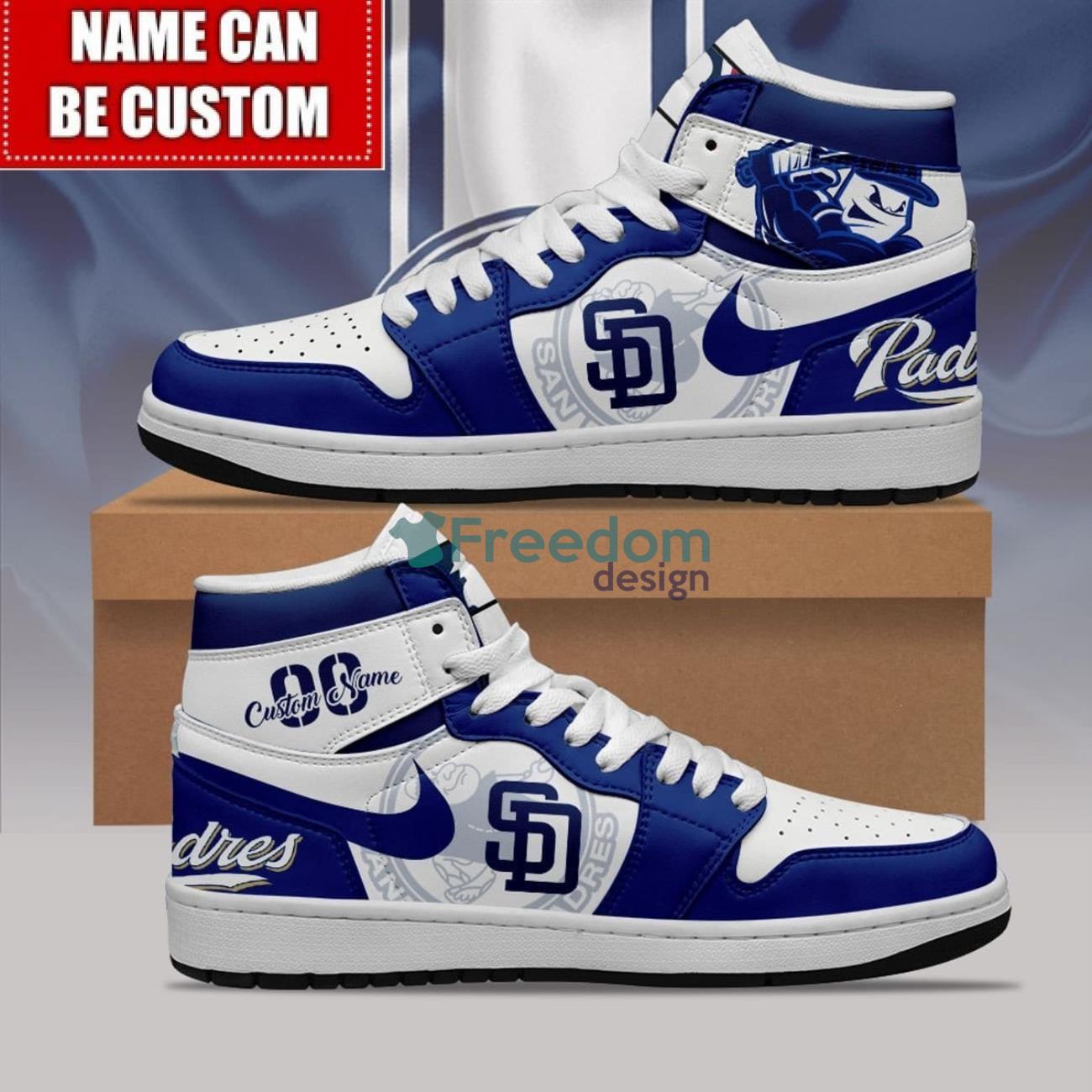 JWFancy San Diego Padres AJ1 High Sneakers Shoes For Men And Women
