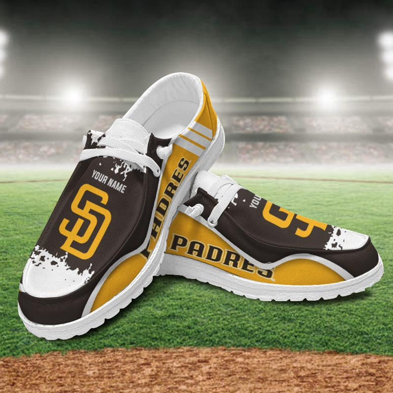 JWFancy San Diego Padres Hey Dude Shoes Wally Men's Lace Up Loafers Comfortable For Men And Women
