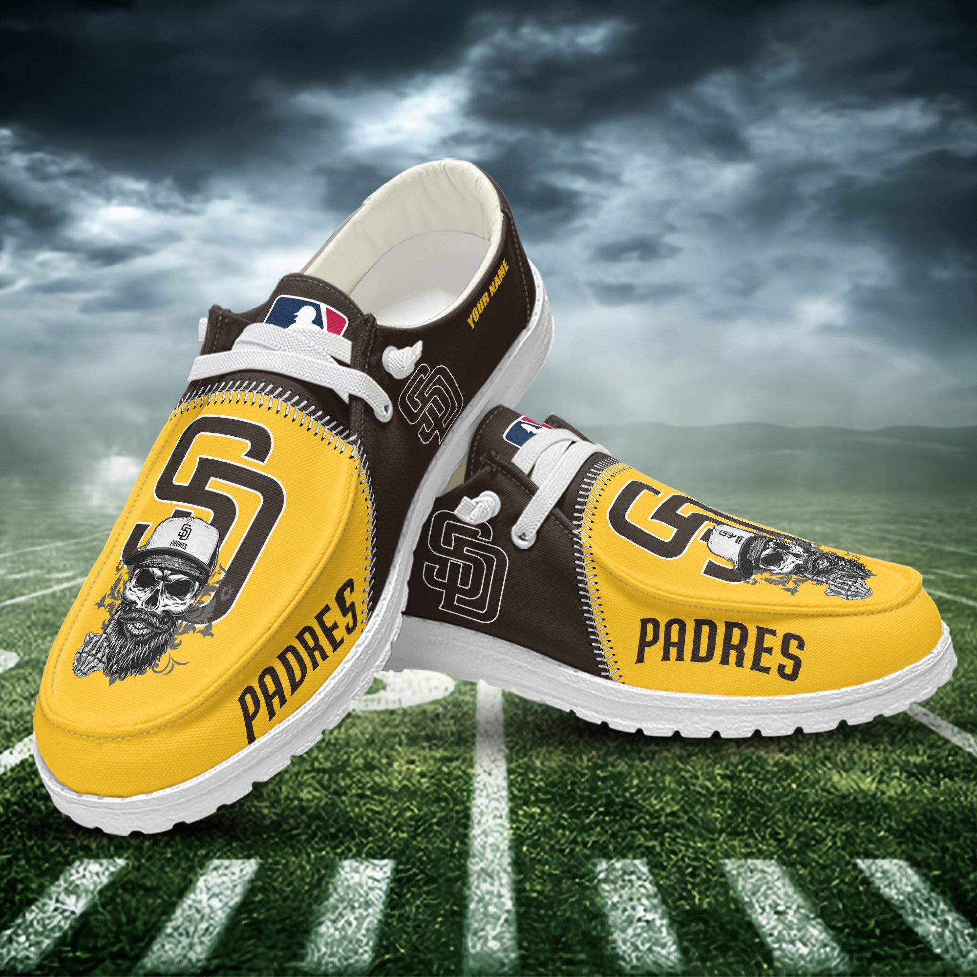 JWFancy San Diego Padres Hey Dude Shoes Wally Men's Lace Up Loafers Comfortable For Men And Women
