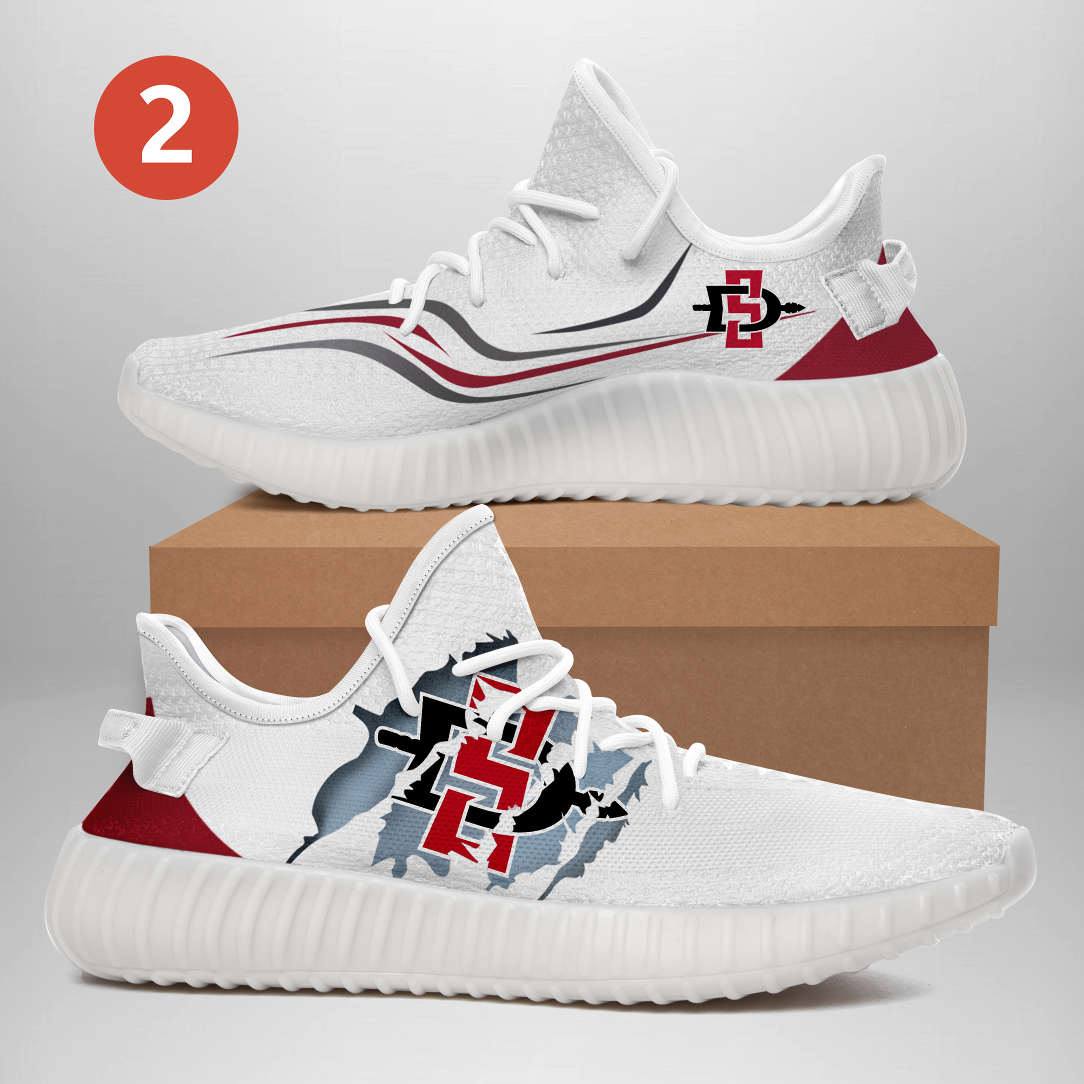 JWFancy San Diego State Aztecs Yeezy Boost Shoes For Men And Women
