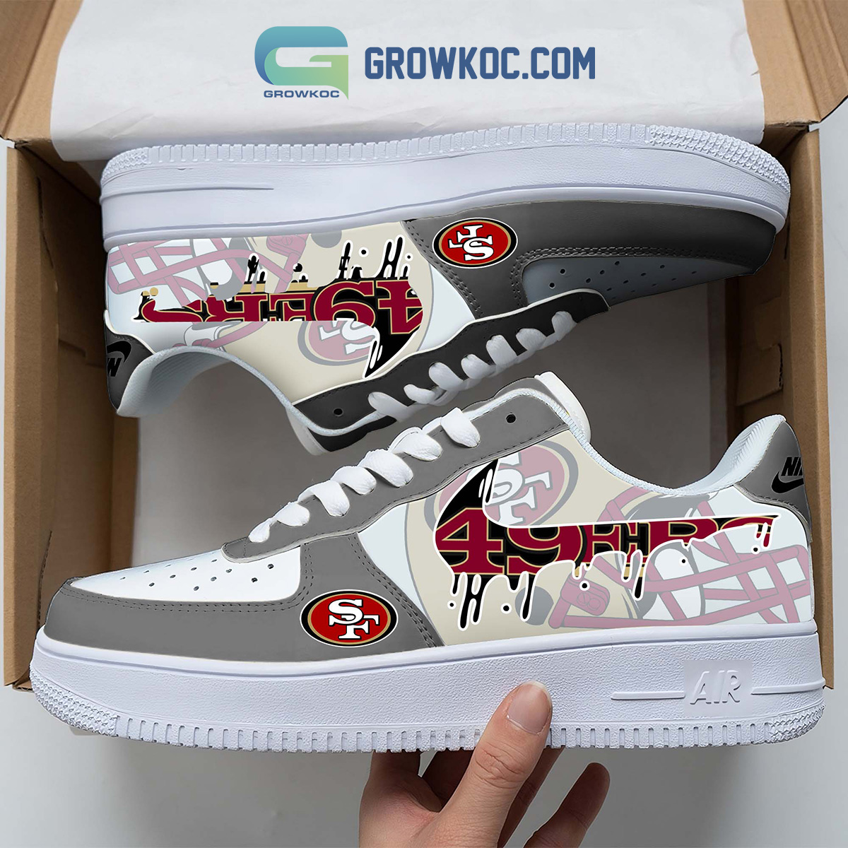 JWFancy San Francisco 49ers Air Low-Top Sneakers Shoes For Men And Women