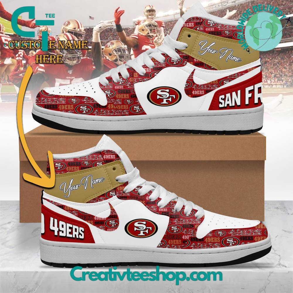 JWFancy San Francisco 49ers AJ1 High Sneakers Shoes For Men And Women