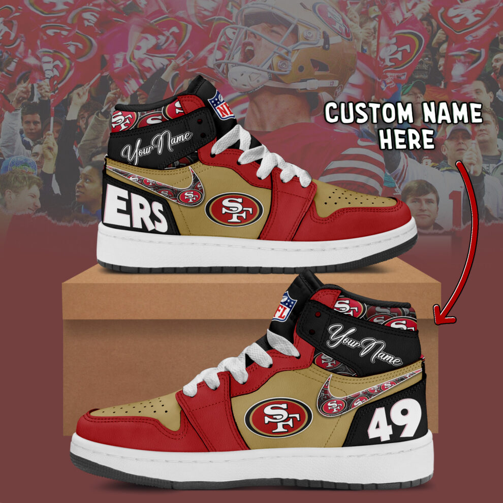 JWFancy San Francisco 49ers AJ1 High Sneakers Shoes For Men And Women