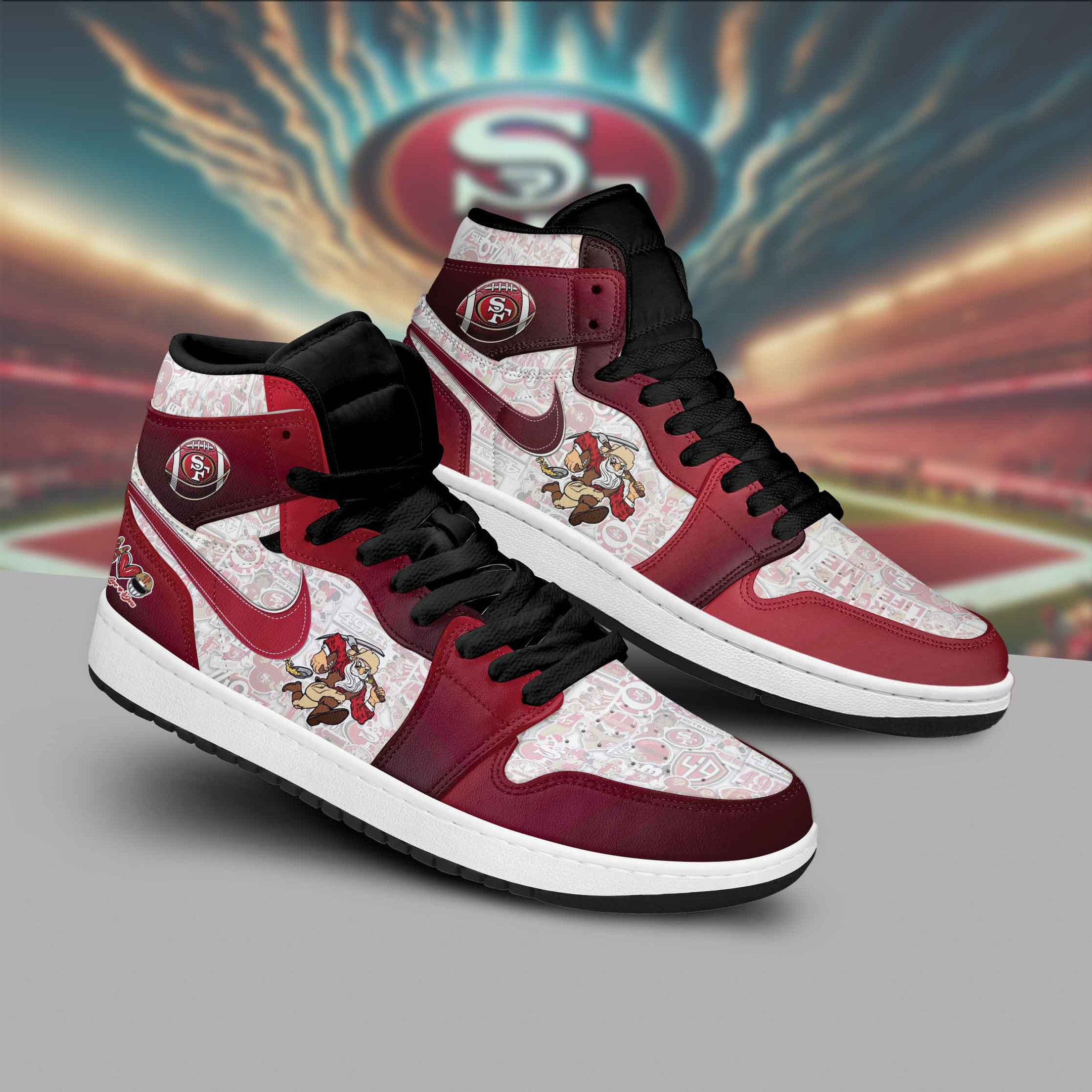 JWFancy San Francisco 49ers AJ1 High Sneakers Shoes For Men And Women