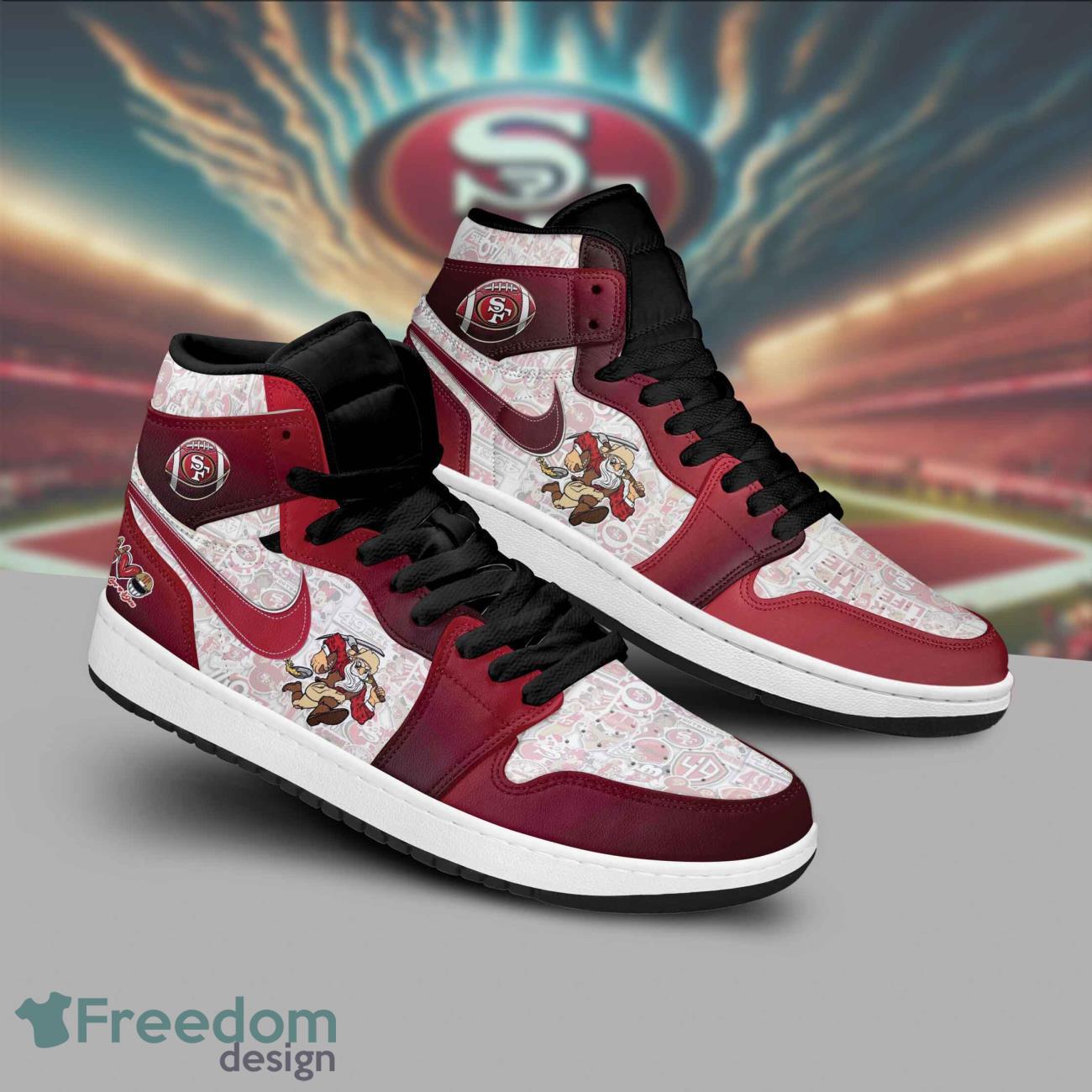 JWFancy San Francisco 49ers AJ1 High Sneakers Shoes For Men And Women