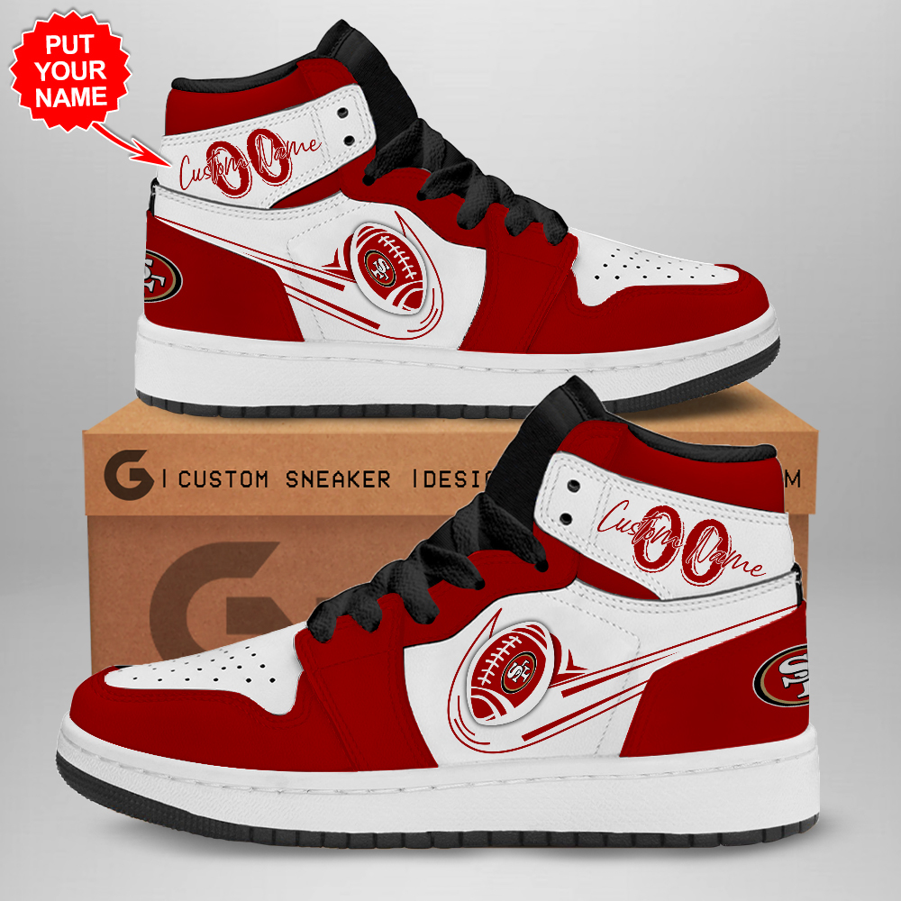 JWFancy San Francisco 49ers AJ1 High Sneakers Shoes For Men And Women