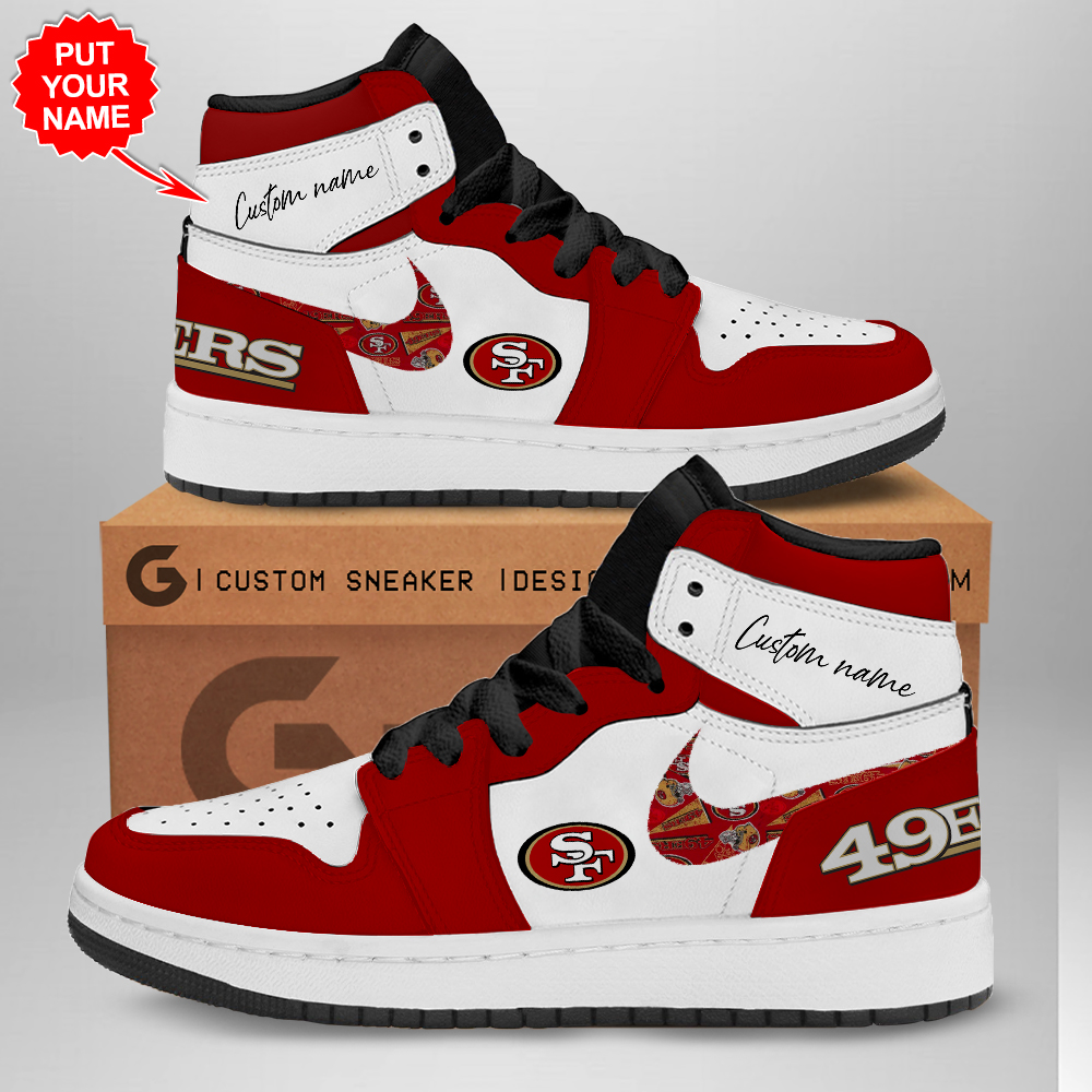 JWFancy San Francisco 49ers AJ1 High Sneakers Shoes For Men And Women