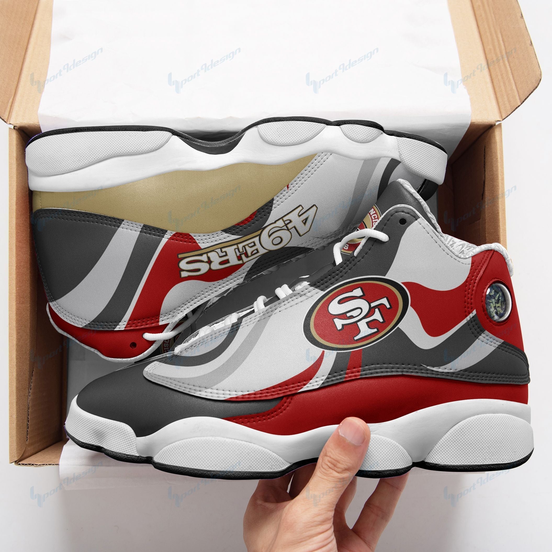 JWFancy San Francisco 49ers AJ13 Sneakers Shoes For Men And Women