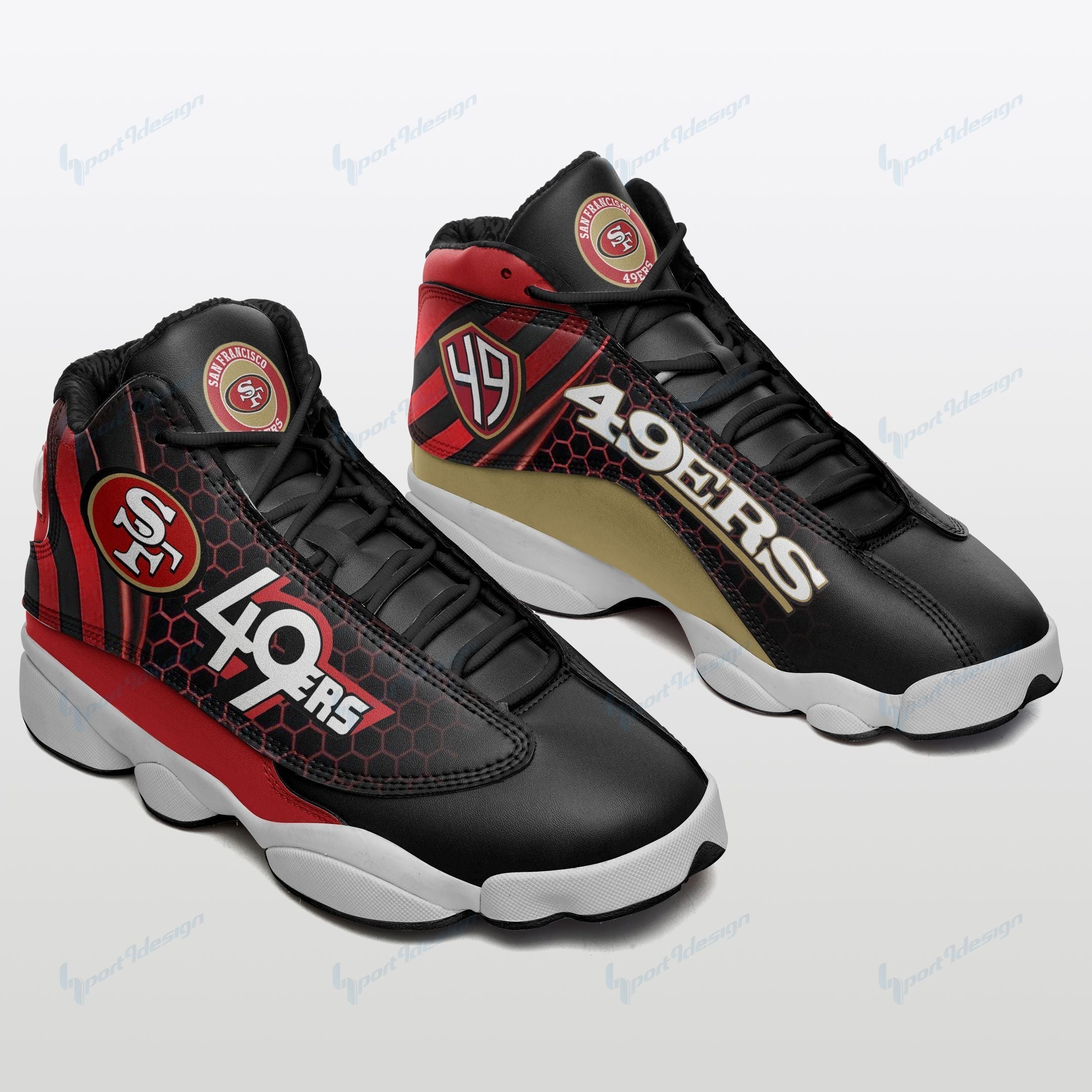 JWFancy San Francisco 49ers AJ13 Sneakers Shoes For Men And Women