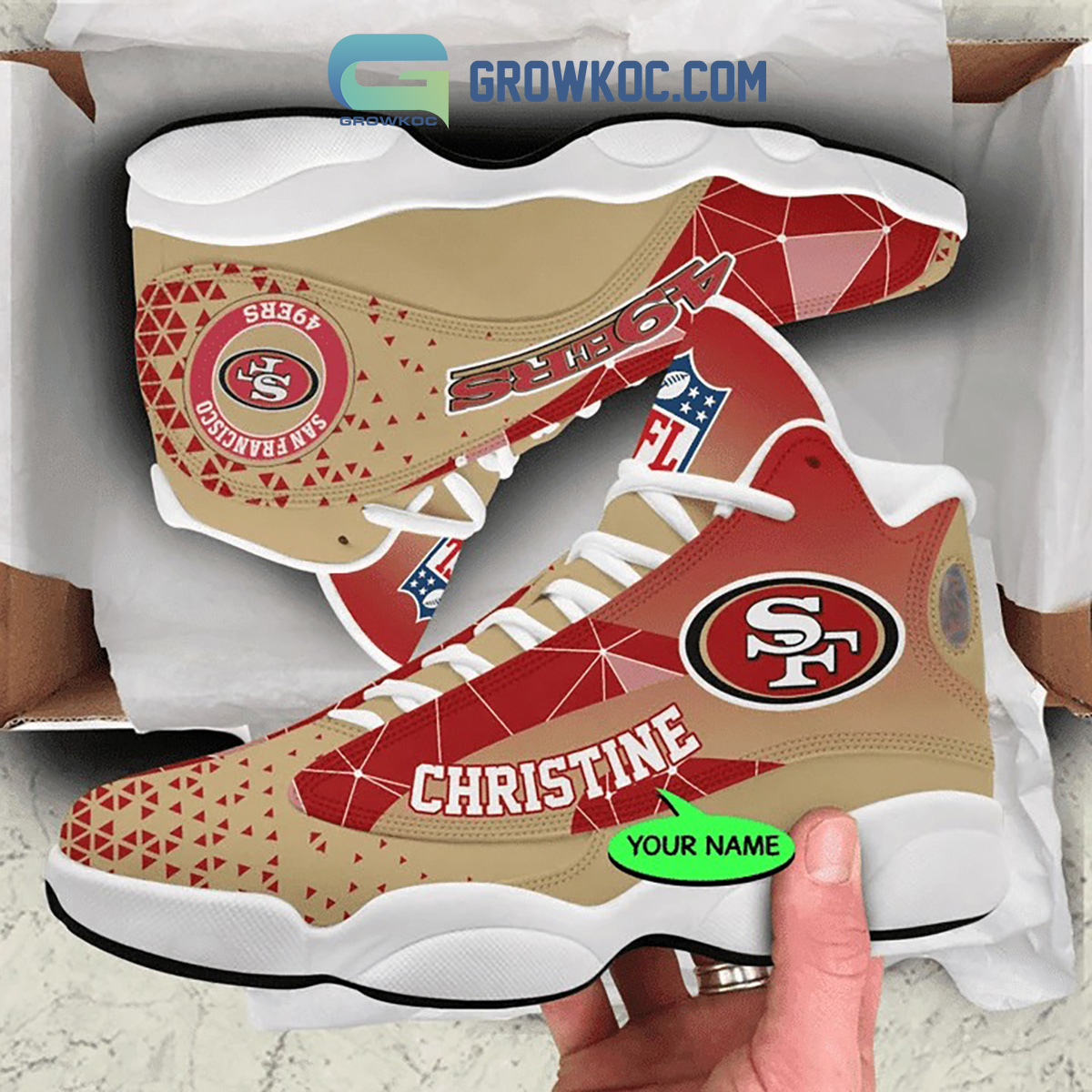 JWFancy San Francisco 49ers AJ13 Sneakers Shoes For Men And Women