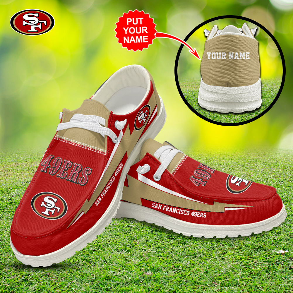 JWFancy San Francisco 49ers Hey Dude Shoes Wally Men's Lace Up Loafers Comfortable For Men And Women
