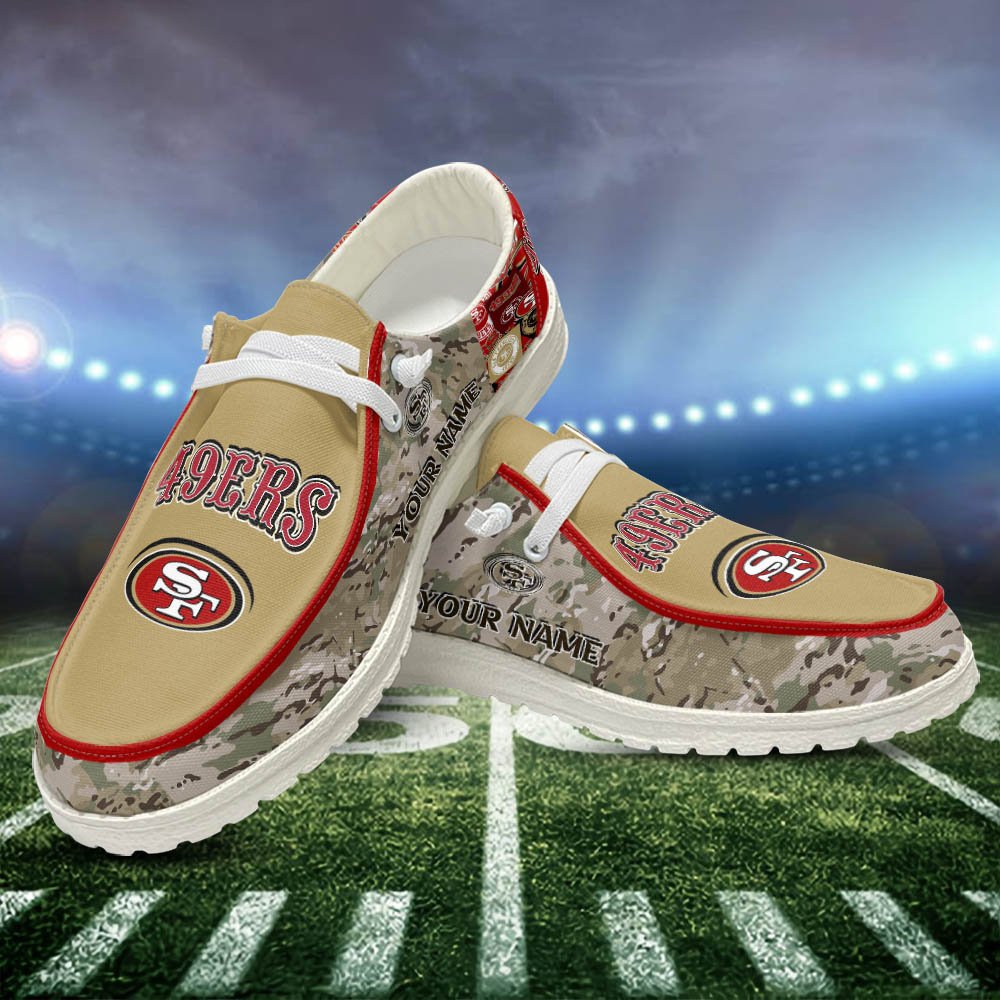 JWFancy San Francisco 49ers Hey Dude Shoes Wally Men's Lace Up Loafers Comfortable For Men And Women