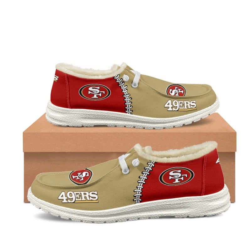 JWFancy San Francisco 49ers Hey Dude Shoes Wally Men's Lace Up Loafers Comfortable For Men And Women