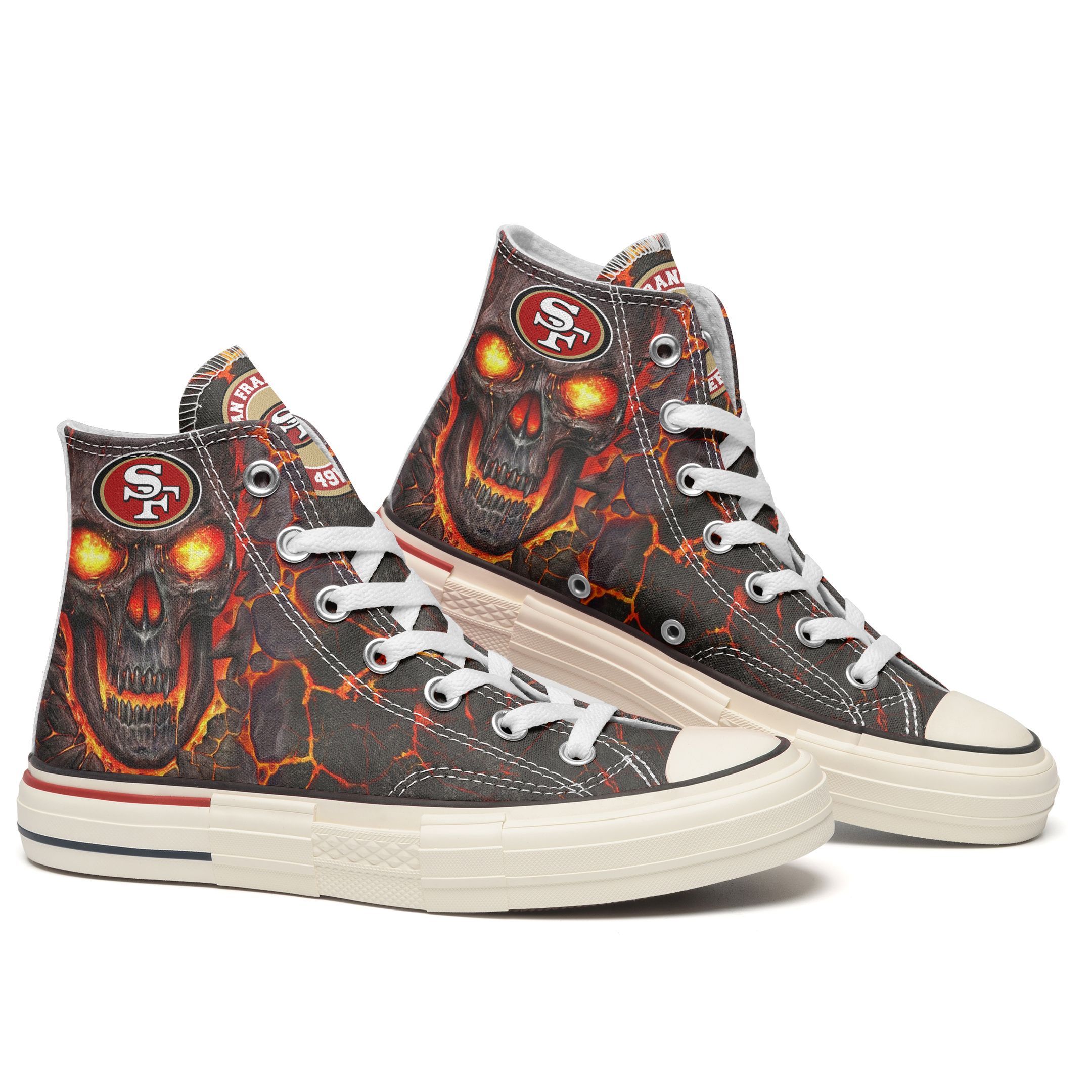 JWFancy San Francisco 49ers High Top Canvas Sneakers Shoes For Men And Women