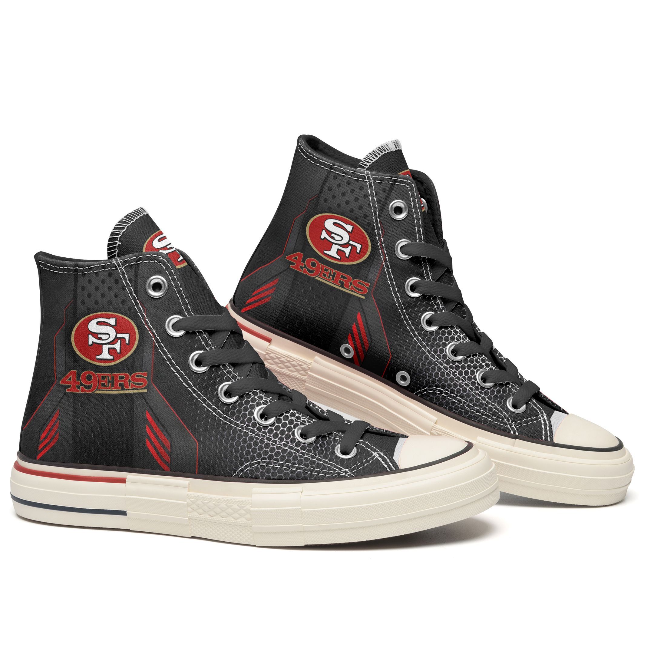 JWFancy San Francisco 49ers High Top Canvas Sneakers Shoes For Men And Women