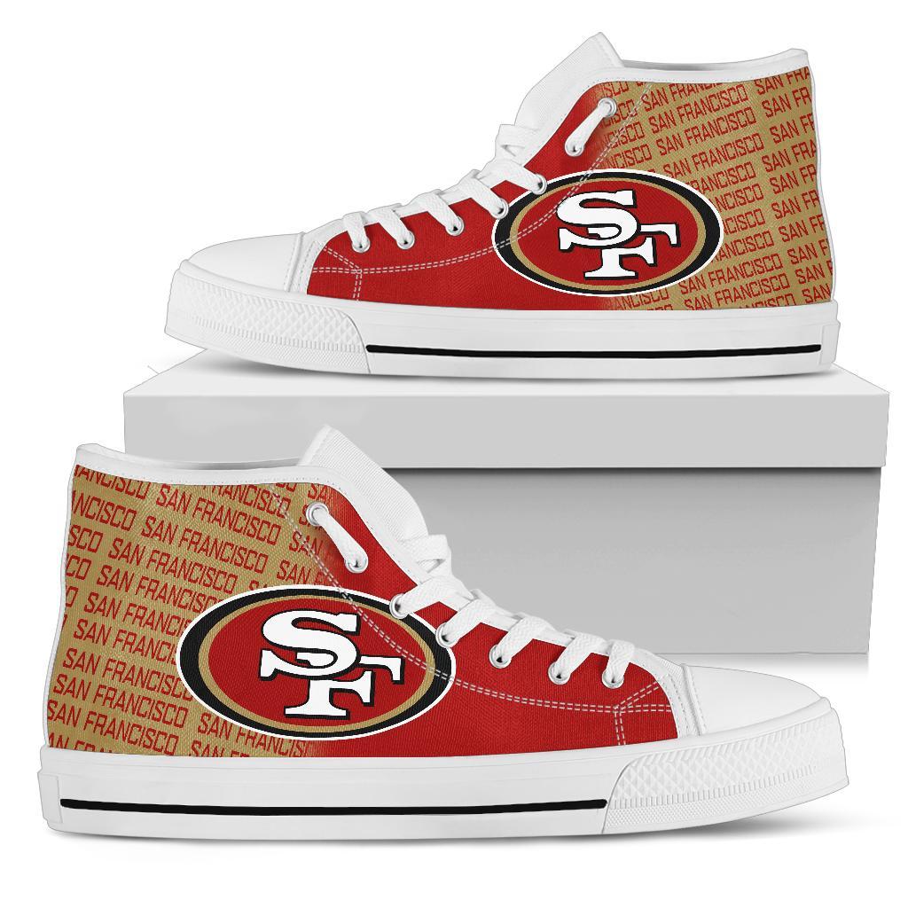 JWFancy San Francisco 49ers High Top Canvas Sneakers Shoes For Men And Women