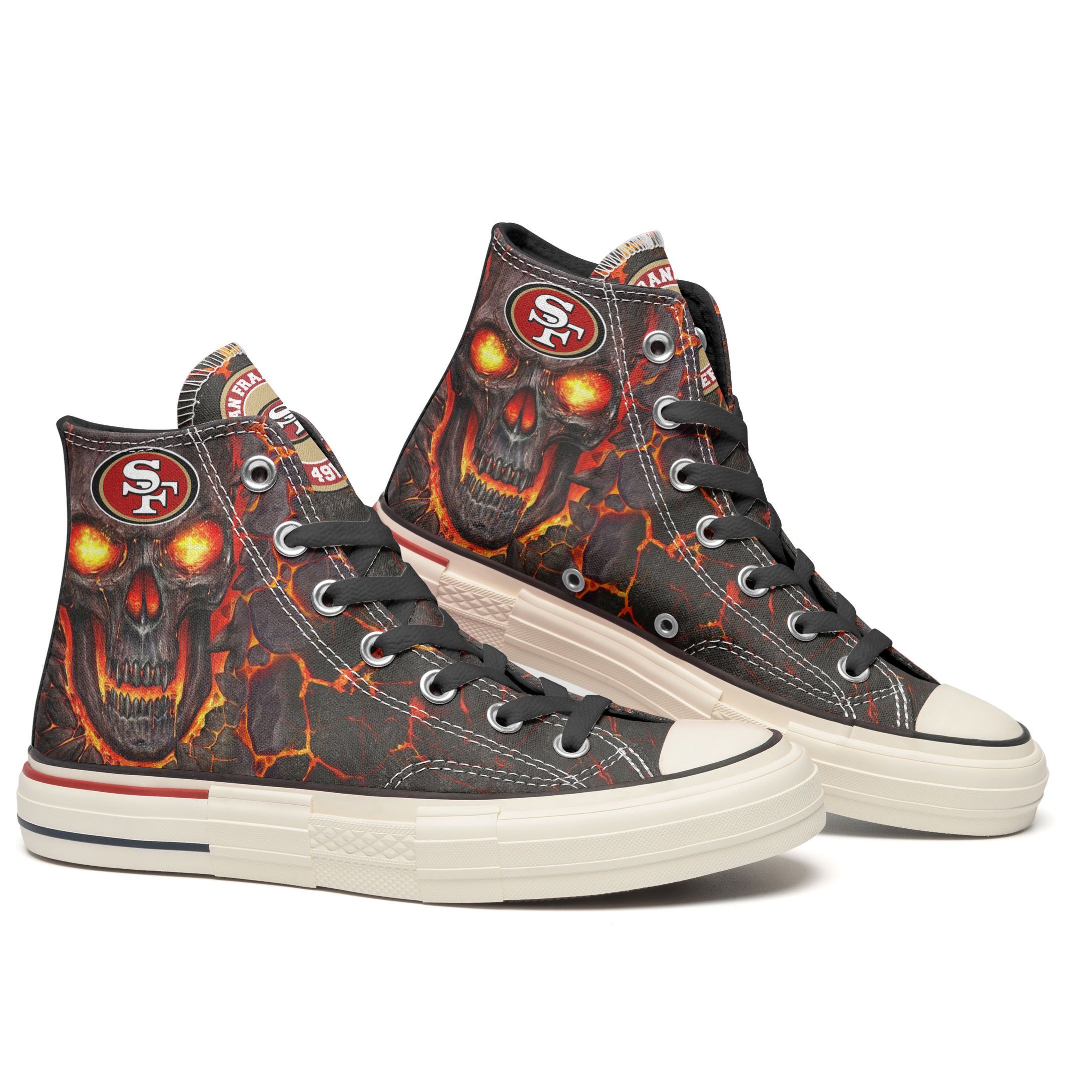 JWFancy San Francisco 49ers High Top Canvas Sneakers Shoes For Men And Women
