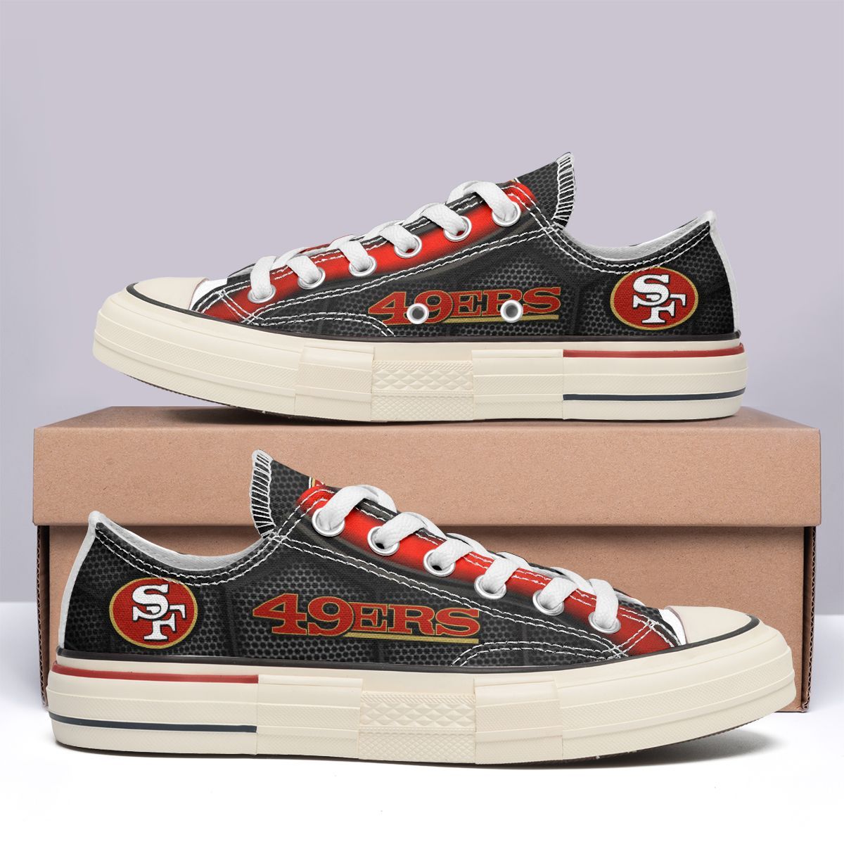 JWFancy San Francisco 49ers Low Top Canvas Sneakers Shoes For Men And Women
