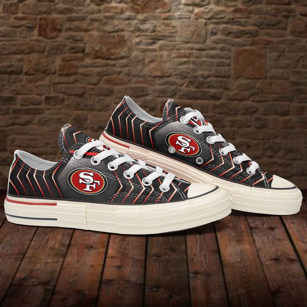 JWFancy San Francisco 49ers Low Top Canvas Sneakers Shoes For Men And Women