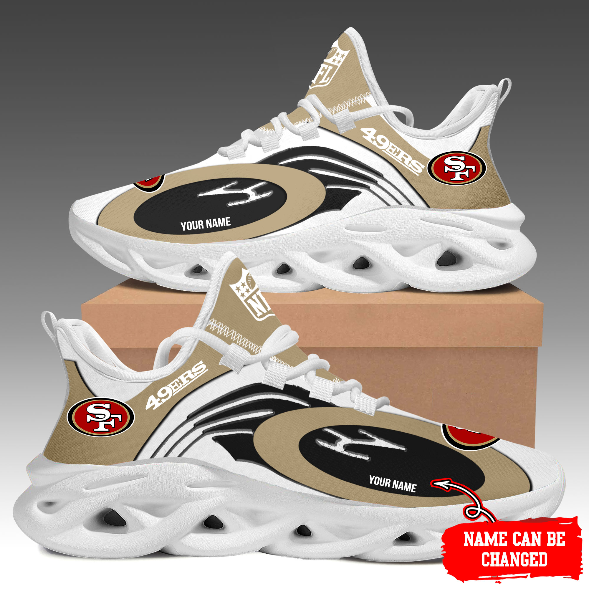 JWFancy San Francisco 49ers Max Soul Shoes Sneakers For Men And Women