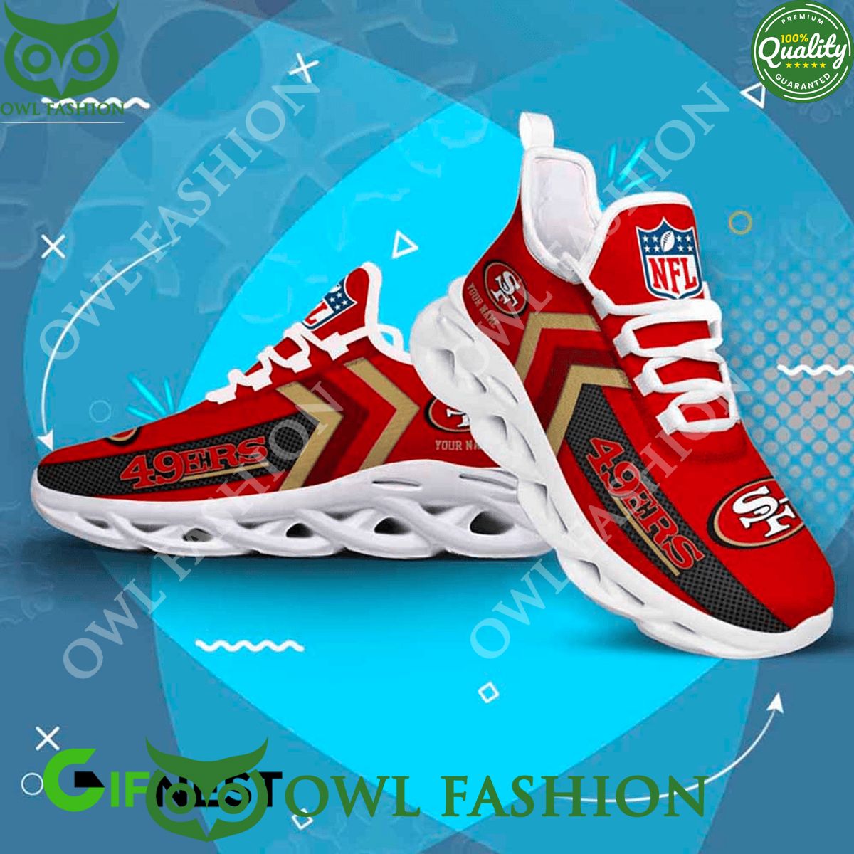 JWFancy San Francisco 49ers Max Soul Shoes Sneakers For Men And Women