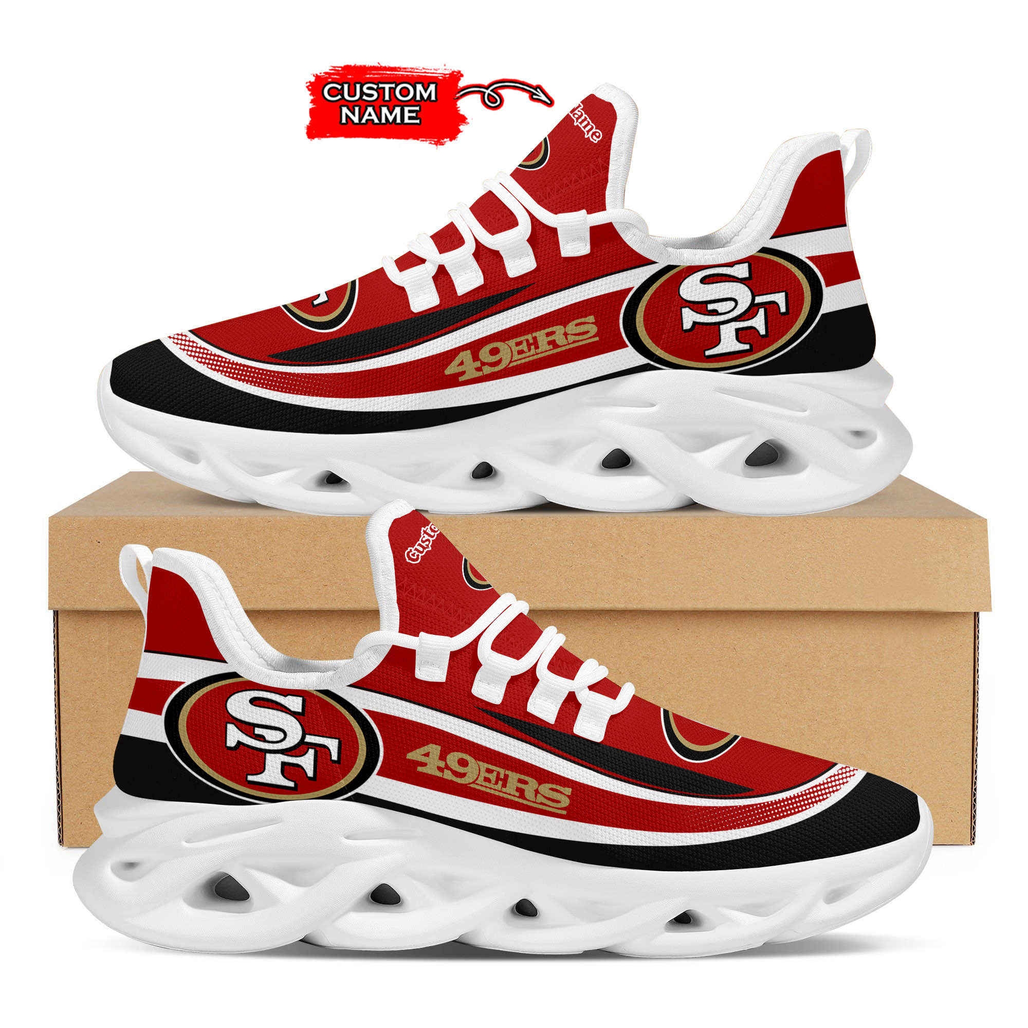 JWFancy San Francisco 49ers Max Soul Shoes Sneakers For Men And Women
