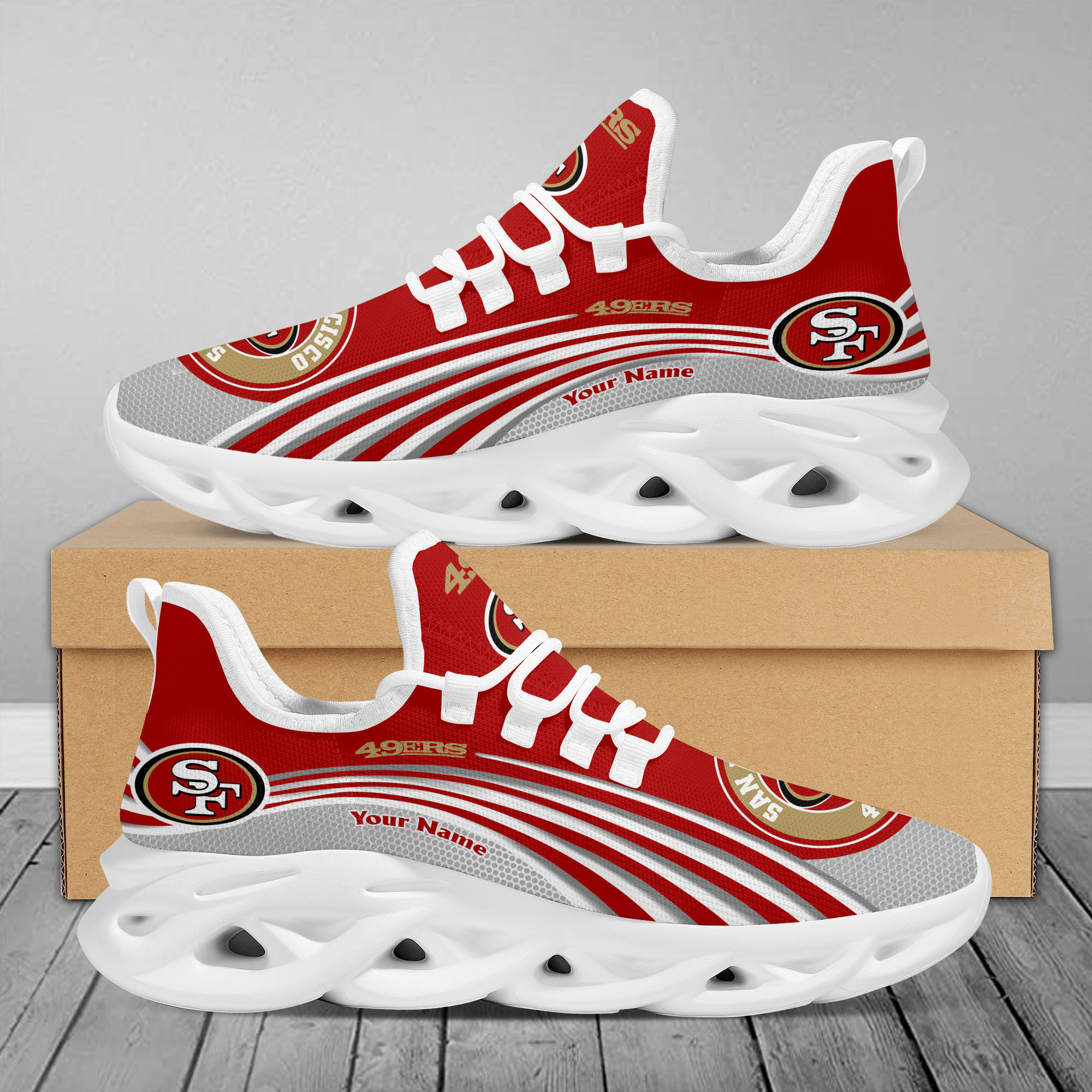 JWFancy San Francisco 49ers Max Soul Shoes Sneakers For Men And Women