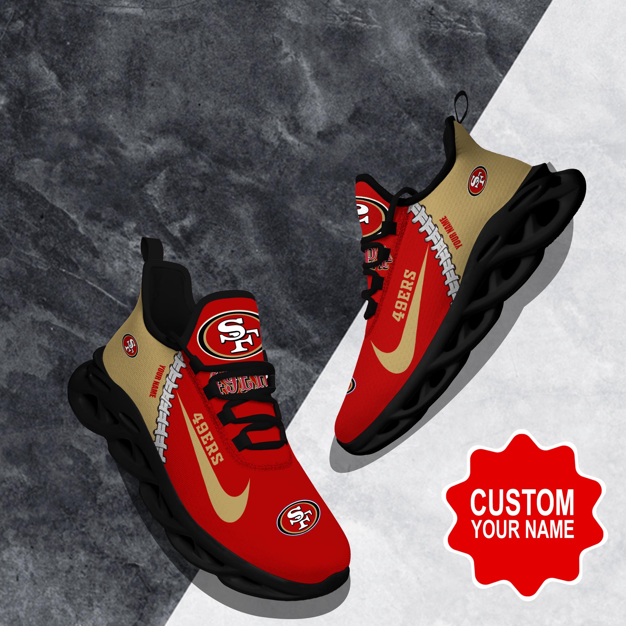 JWFancy San Francisco 49ers Max Soul Shoes Sneakers For Men And Women